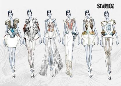 Hand drawn effect picture of clothing design Hand drawn effect picture of clothing design