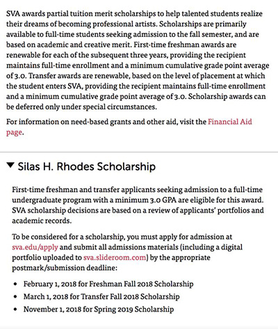 New York School of Visual Arts Scholarship Application New York School of Visual Arts Scholarship Application