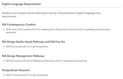 Southampton University Application Requirements Southampton University Application Requirements