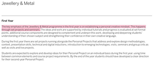 RCA Royal College of Arts Jewelry Design Professional Course RCA Royal College of Arts Jewelry Design Professional Course