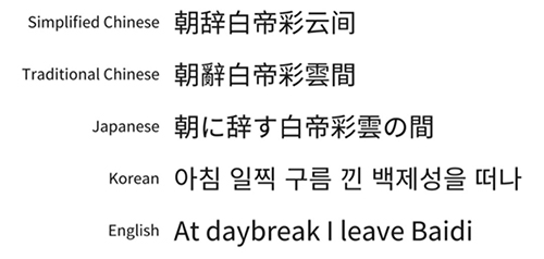 Typesetting of font works Typesetting of font works