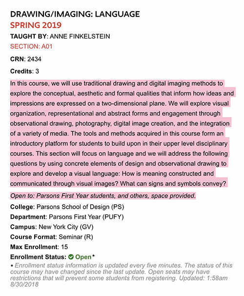 Professional requirements of Parsons School of Design Professional requirements of Parsons School of Design