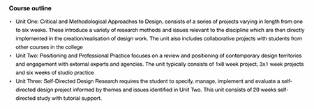  Central Saint Martin CSM Industrial Design Course