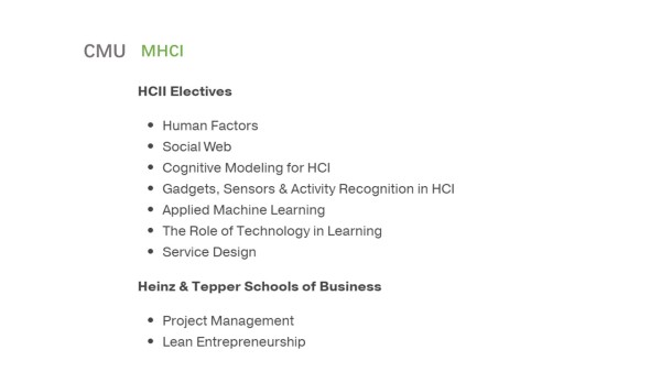 Carnegie Mellon University Graduate Course in Human Computer Interaction Design Carnegie Mellon University Graduate Course in Human Computer Interaction Design