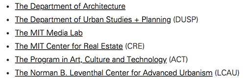 MIT SA+P School of Architecture and Planning MIT SA+P School of Architecture and Planning