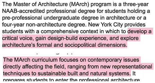 Parsons School of Design Architecture Parsons School of Design Architecture