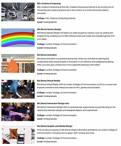 UAL London University of the Arts No.7 CCI Undergraduate Studies UAL London University of the Arts No.7 CCI Undergraduate Studies
