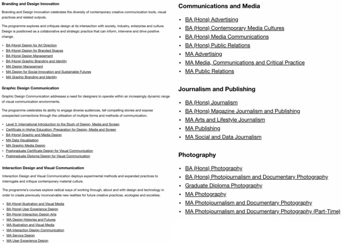 LCC London School of Communication LCC London School of Communication