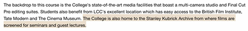 Studied Film Major, School of Communication, London University of the Arts Studied Film Major, School of Communication, London University of the Arts