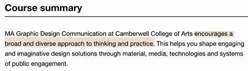 Graphic Design of Camberwell College of Art Graphic Design of Camberwell College of Art