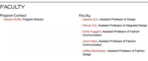 Parsons Fashion Management Faculty Parsons Fashion Management Faculty