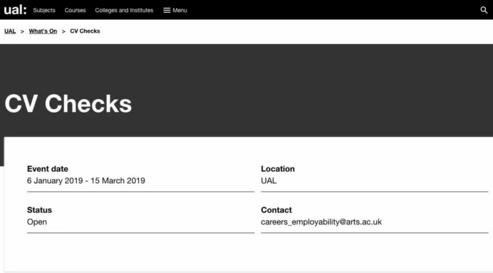 London University of the Arts CV check London University of the Arts CV check