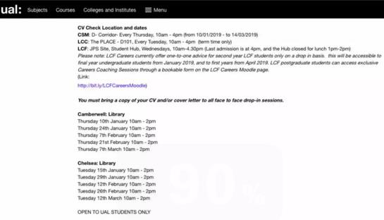 UAL London University of the Arts CV check UAL London University of the Arts CV check