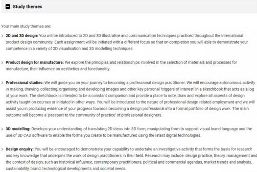 Undergraduate Course in Industrial Product Design, Coventry University Undergraduate Course in Industrial Product Design, Coventry University