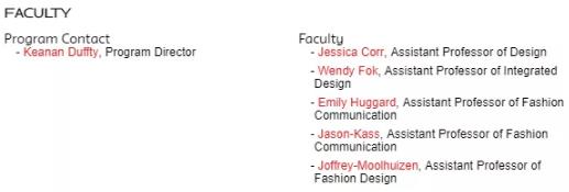  Parsons fashion management faculty