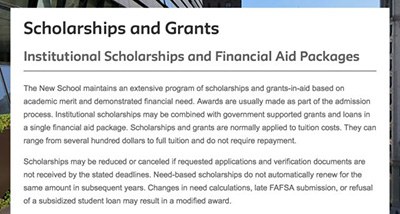 Parsons School of Design Scholarship Application Parsons School of Design Scholarship Application