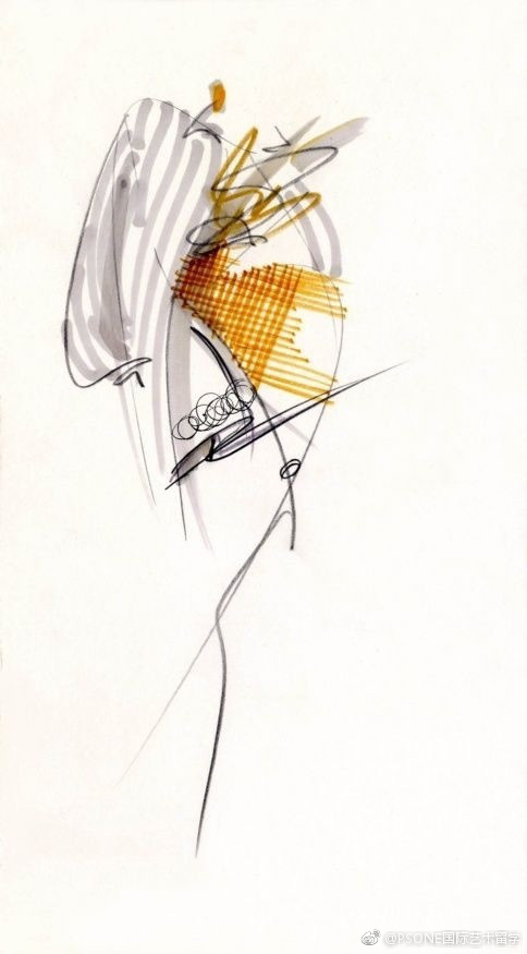 Rendering of garment design manuscript Rendering of garment design manuscript