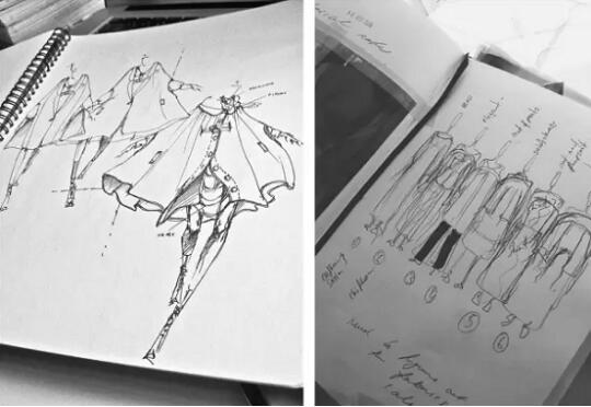 Notes on hand-painted renderings of foreign clothing design drafts Notes on hand-painted renderings of foreign clothing design drafts