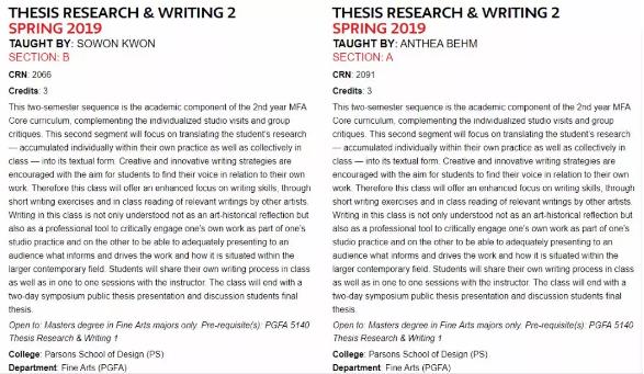 Parsons School of Design Pure Art Thesis Course Parsons School of Design Pure Art Thesis Course