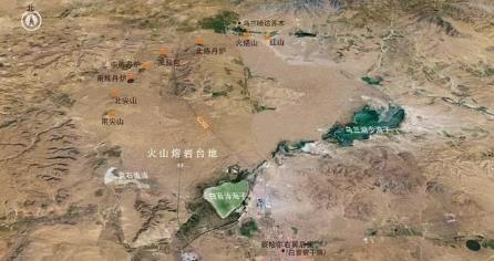 Remote sensing map of Ulanhada volcano group Remote sensing map of Ulanhada volcano group