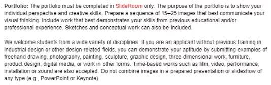 Parsons Industrial Design Portfolio Requirements Parsons Industrial Design Portfolio Requirements