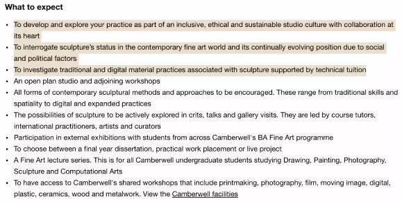 Studying Abroad in Sculpture Major of Camberwell Art College Studying Abroad in Sculpture Major of Camberwell Art College
