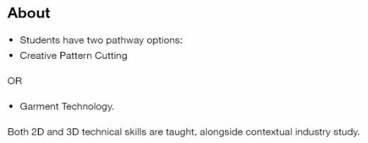 London Fashion College Pattern and Garment Technology London Fashion College Pattern and Garment Technology