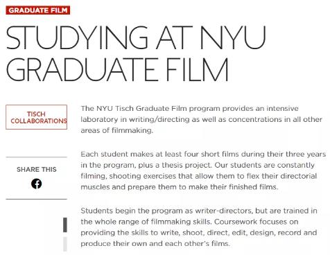 Postgraduate of Film, Tisch College, New York University Postgraduate of Film, Tisch College, New York University
