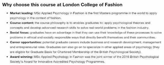London Fashion College LCF Fashion Psychology London Fashion College LCF Fashion Psychology
