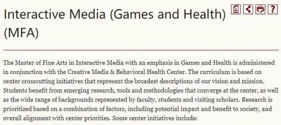 University of Southern California, Interactive Media and Games University of Southern California, Interactive Media and Games