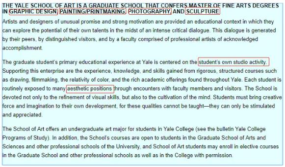 Yale University School of Arts Yale University School of Arts