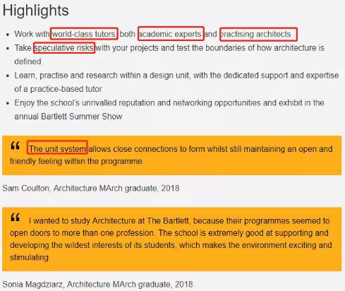 Features of UCL Architecture Course Features of UCL Architecture Course