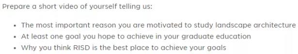 RISD Landscape Application Requirements RISD Landscape Application Requirements