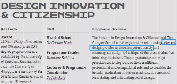 Design Innovation of Glasgow Academy of Arts Design Innovation of Glasgow Academy of Arts