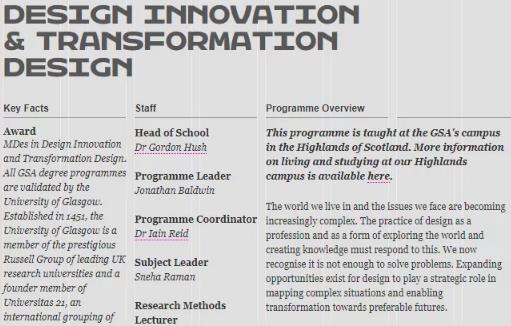 Transformation Design of Glasgow Academy of Arts Transformation Design of Glasgow Academy of Arts