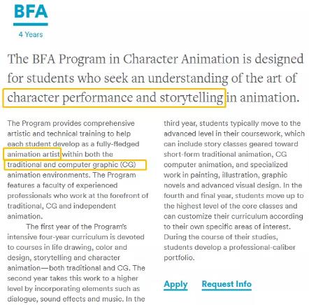 CalArts Character Animation CalArts Character Animation