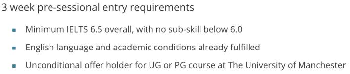 Language course requirements of Manchester University Language course requirements of Manchester University