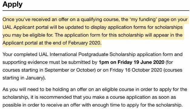 UAL Scholarship Application UAL Scholarship Application
