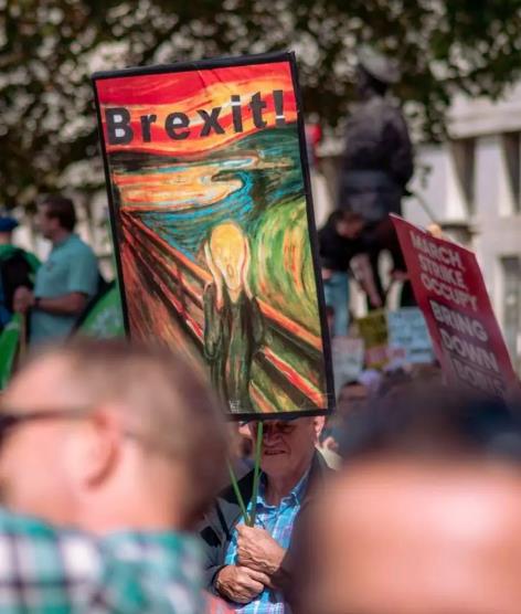 Demonstrators supporting Brexit Demonstrators supporting Brexit
