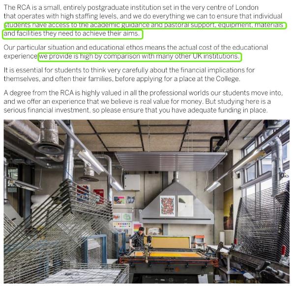 RCA Royal Academy of Arts tuition RCA Royal Academy of Arts tuition