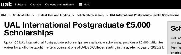 London University of the Arts Graduate Scholarship Scheme London University of the Arts Graduate Scholarship Scheme