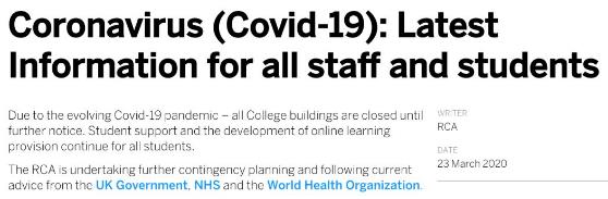 RCA Royal College of Arts RCA Royal College of Arts