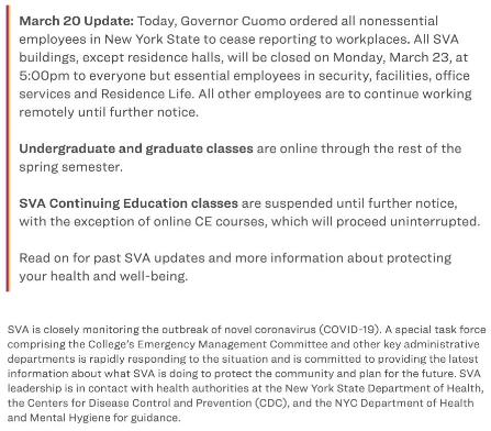 SVA New York School of Visual Arts SVA New York School of Visual Arts