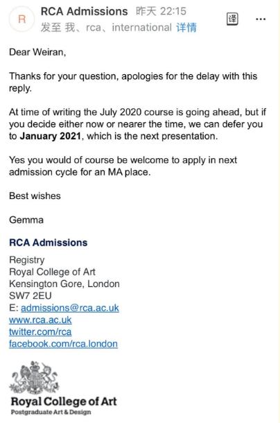 RCA Royal Academy of Art RCA Royal Academy of Art