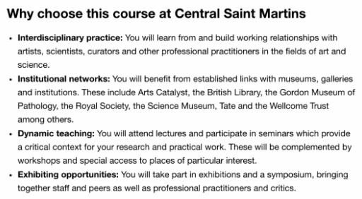 Central Saint Martin College Arts and Sciences Central Saint Martin College Arts and Sciences