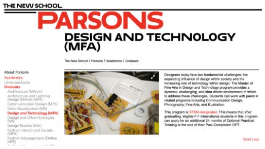 Parsons School of Design Interaction Design Parsons School of Design Interaction Design