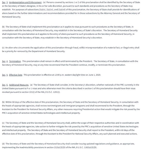The United States restricts the entry of international students The United States restricts the entry of international students