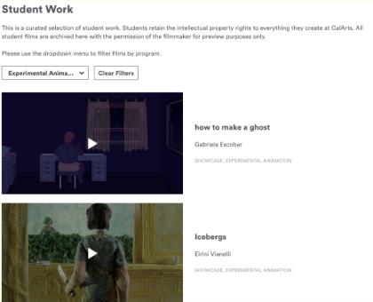  CalArts Experimental Animation Student Works