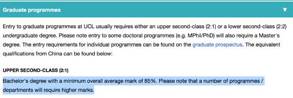 UCL Bartlett Application Requirements UCL Bartlett Application Requirements