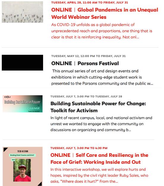 Parsons distance course activities Parsons distance course activities